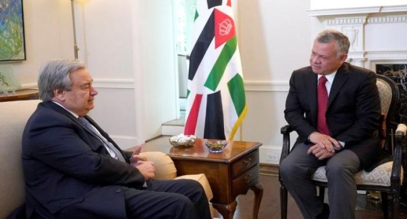 ملك الأردن يبحث مع أمين الأمم المتحدة دعم (الأونروا)